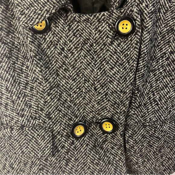 Banana Republic Jacket Cropped Tweed Military Wool Blend Herringbone Size Small - Picture 2 of 3